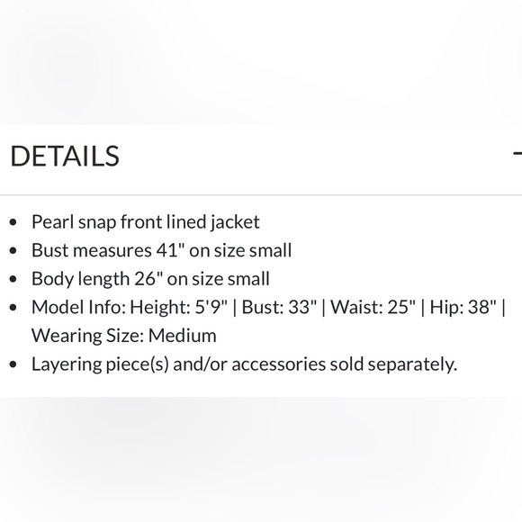 MISS ME wool blend sz M snap pearl closure , lined. - Picture 3 of 10